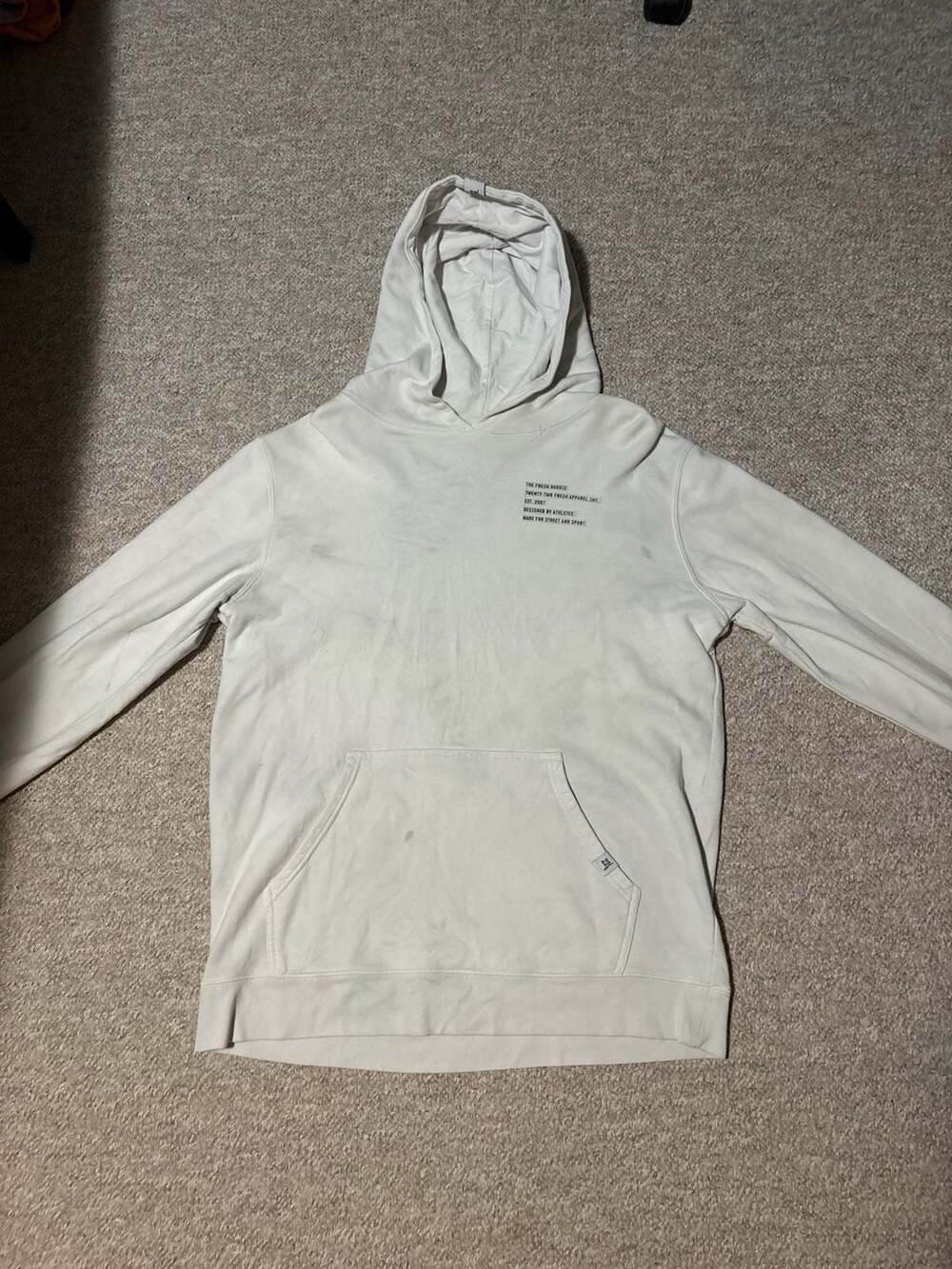22Fresh The Fresh Hoodie Cream Canvas Block Print